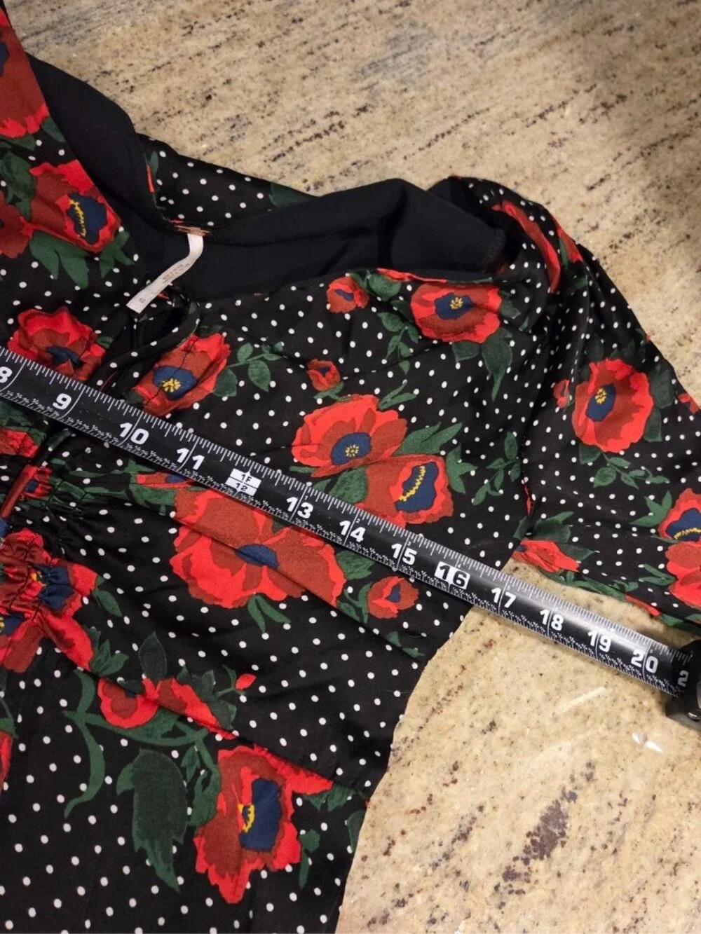 New! Free People Size 12 Morning Light Black Print Long Sleeve Mini Dress